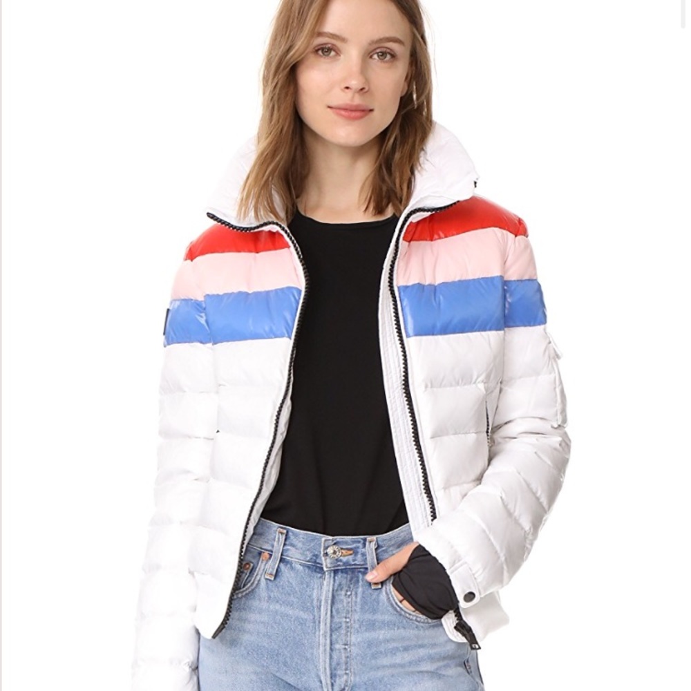 SAM New York Starburst Puffy Jacket in white NWT
